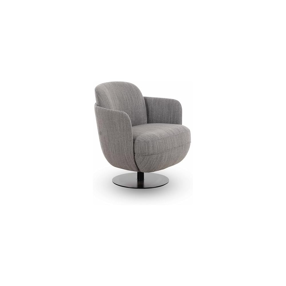TOV Furniture Solange Grey Textured Weave Swivel Chair