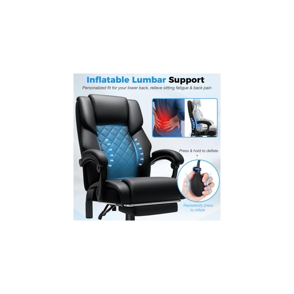 HOFFREE Comfortable Office Chair with Lumbar Support for Back Pain Relief
