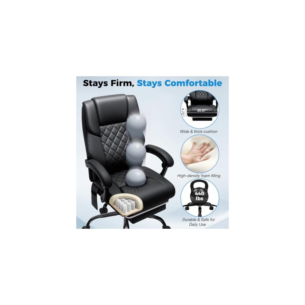 HOFFREE Comfortable Office Chair with Lumbar Support for Back Pain Relief