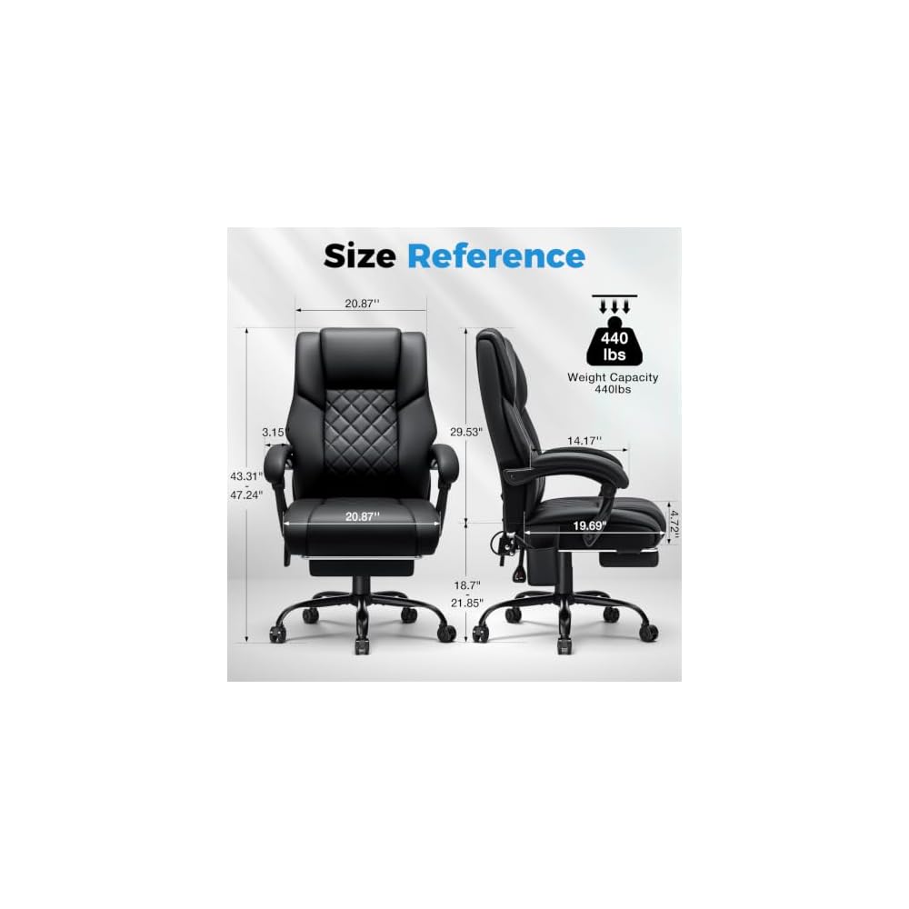 HOFFREE Comfortable Office Chair with Lumbar Support for Back Pain Relief