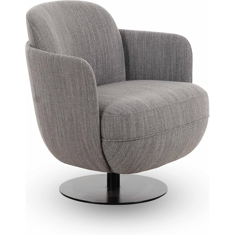 TOV Furniture Solange Grey Textured Weave Swivel Chair